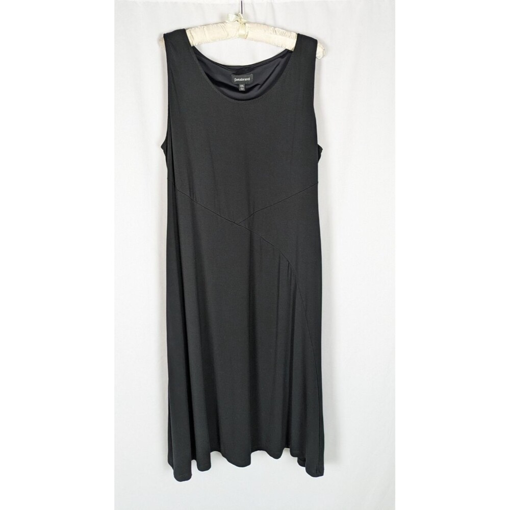 Betabrand Fit & Flare Dress XXL Women's Black Modal Silk Built in Bra Pockets